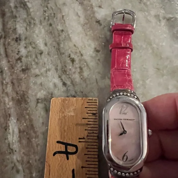 David Yurman women’s diamond stainless steel Madison watch-pink leather band - Picture 5 of 11